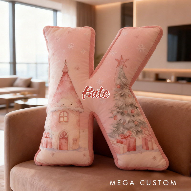 Personalized Letter Pillow Custom Christmas Fairy Tale Design Soft Home Decor Perfect Gift For Kids Or Holiday Celebrations Housewarming Gifts
