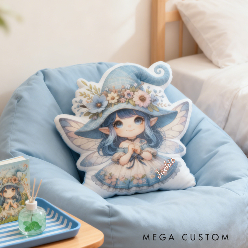 Personalized Garden Fairy Throw Pillow Cute Fairy Pillow with Name for Kids Girl Boy Gardener Christmas Gifts Loving Room Decor