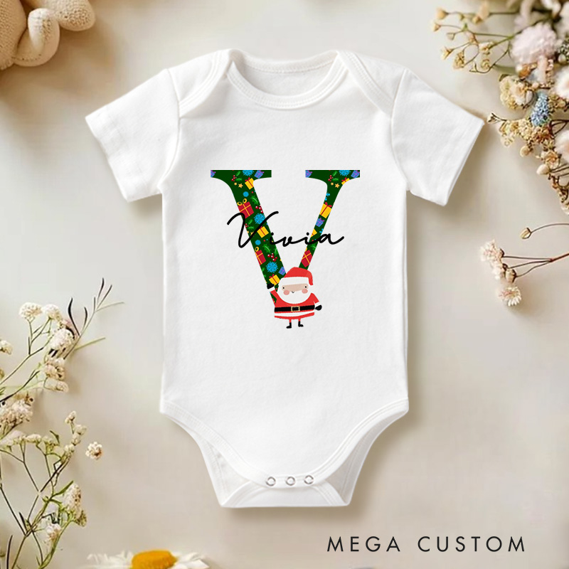 Personalized Santa Christmas Letter Holiday for Kids Baby Onesie