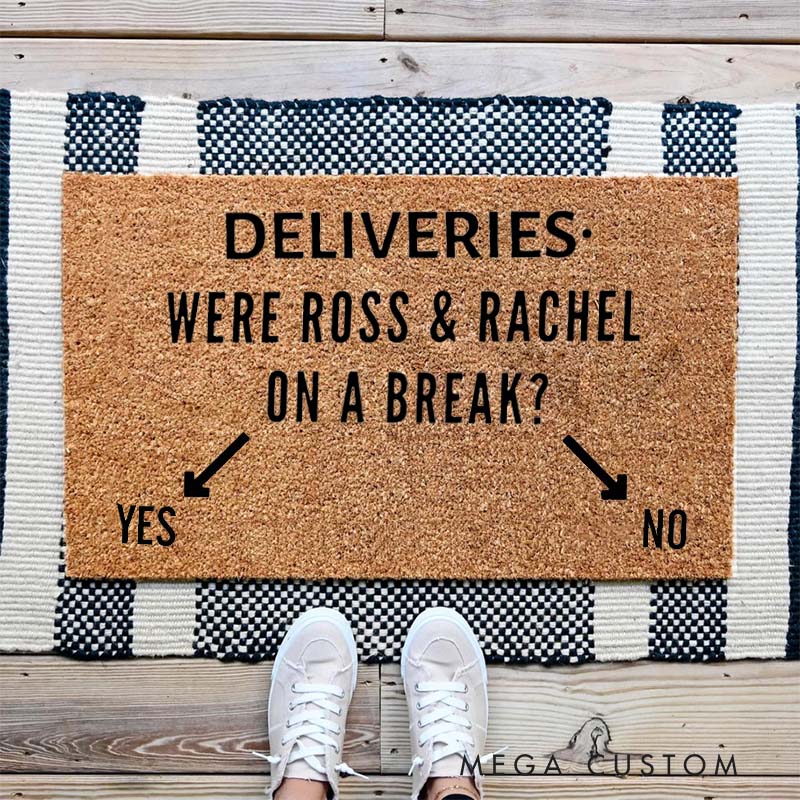 Personalized Funny Doormat Ross & Rachel Friends Custom Doormat Welcome Mat Humorous Entryway Decor Perfect Gift For Friends Fans Or Housewarming