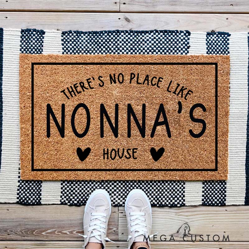 Personalized There's No Place Like Nonna's House Doormat Housewarming Gift Welcome Mat for New Home Family Door Mat Indoor Outdoor Home Decor