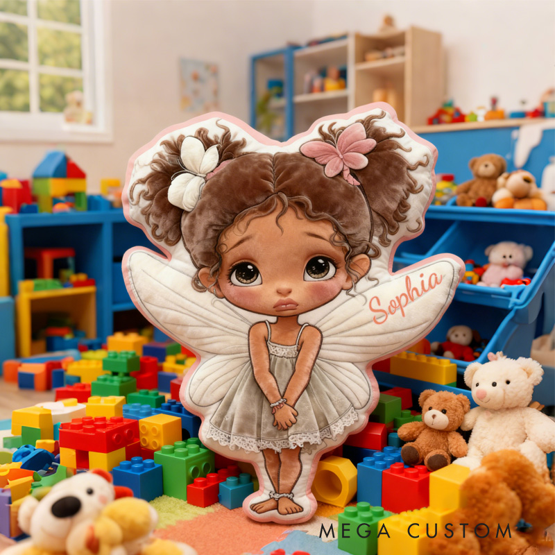 Personalized Princess Fairy Throw Pillow Garden Fairy Pillow with Name for Kids Girl Boy Gardener Christmas Gifts Loving Room Decor