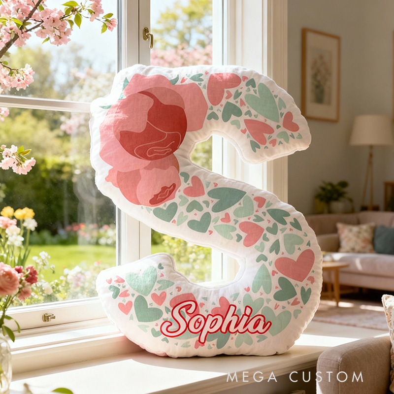 Personalized Letter Name Pillow Initial Pillow Gift for Kids and Family Housewarming Gift 