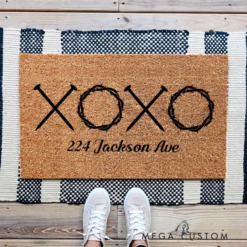Personalized XOXO Doormat Durable Coir Welcome Mat Romantic Home Entryway Decor Thoughtful Gift For Couples Housewarming Or New Home