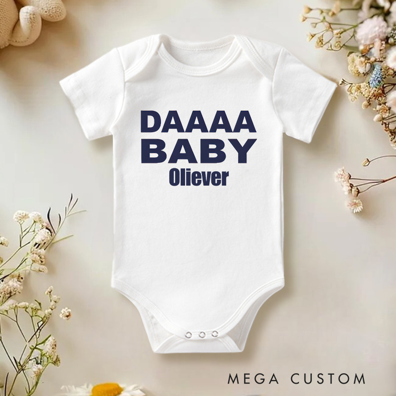 Personalized DAAAA Baby Baby Onesie Pregnancy Announcement Gift