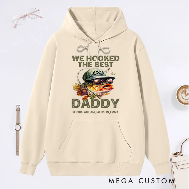 Personalized Fishing Hoodie Funny Fishing Sweatshirt Custom Names Perfect Gift for Fishing Enthusiast Dads Grandpas