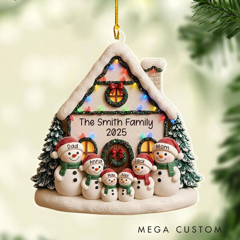 Personalized Snowman Family Christmas Ornament Acrylic Family Christmas Ornament Family Keepsake Xmas Gift