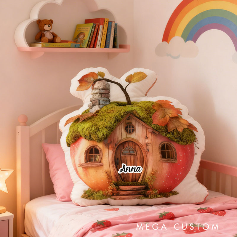 [Copy]Personalized Mushroom House Pillow Custom Fairy Tale Design Soft Plush Cushion Whimsical Home Decor Perfect Gift For Kids Bedrooms Or Living Rooms