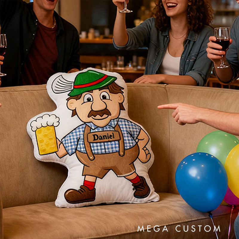 Personalized Beer Belly Men's Funny Fabric Pillow Birthday Gift for Him Graphic 3D Print