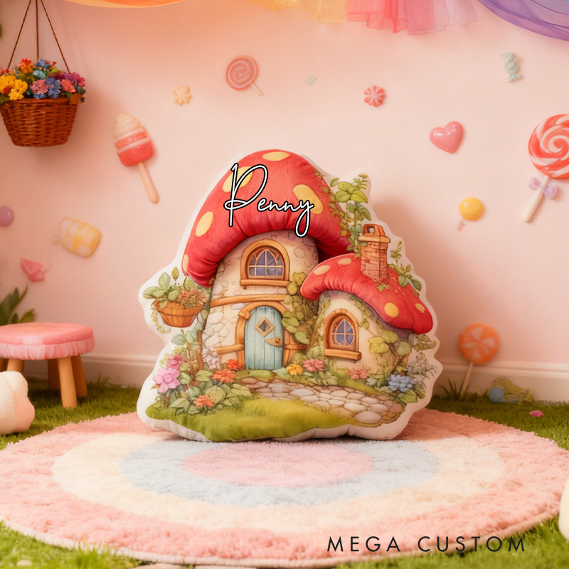 Personalized Cottage House Pillow Graphic 3D Print Custom Name Cottagecore Pillow Gift for Girls Famlily Housewarming Gift Cozy Home Decor