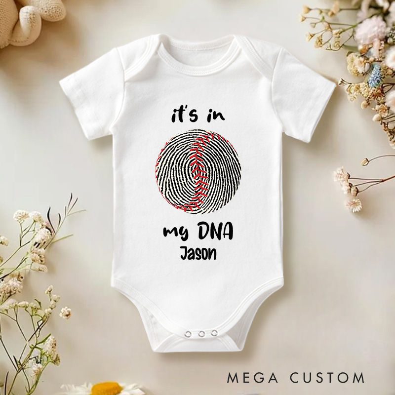 Personalized Its in My DNA Fingerprint Baby Onesie Gift for New Baby