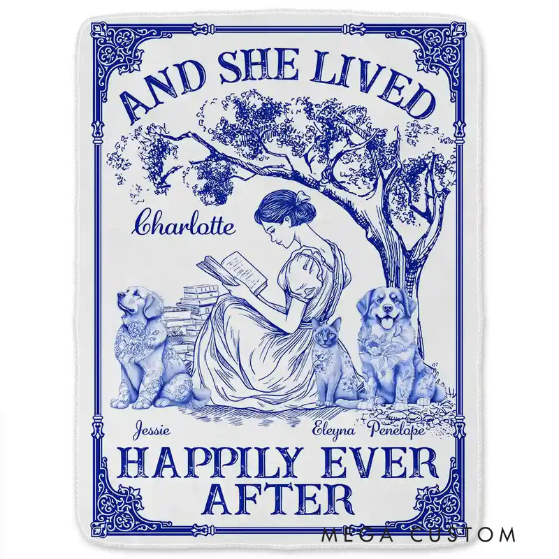 Personalized Once Upon a Time There Was a Girl Soft Throw Blanket with Name Book Lover Blanket Reader Birthday Gift for Bookish Bookworm