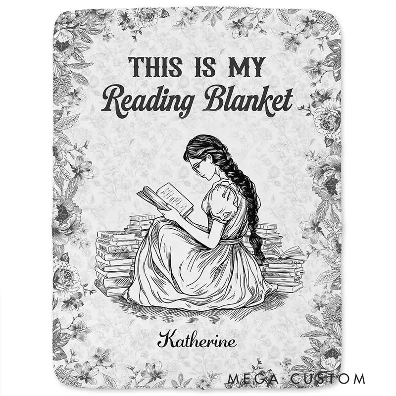 Personalized This is My Reading Blanket Soft Throw Blanket with Name Book Lover Blanket Reader Birthday Gift for Women Girl Bookish Bookworm