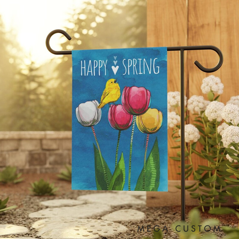 Personalized Springtime Serenade Garden Flag Yard Flag Spring Garden Flag Summer Decor Double Sided for Garden Lovers