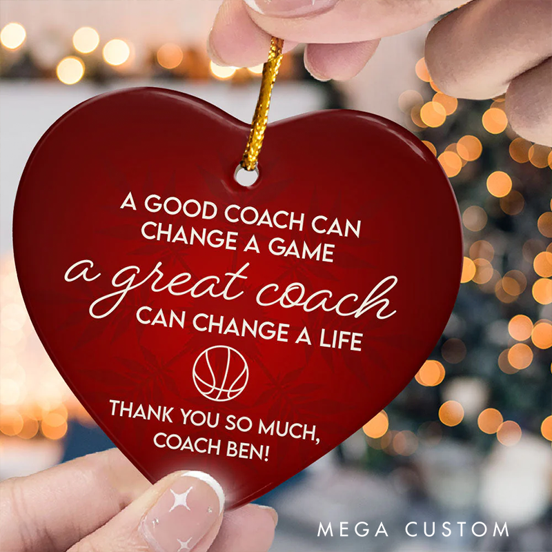 Personalized Ornament Basketball Heartfelt Coach Appreciation A Great Coach Can Change a Life