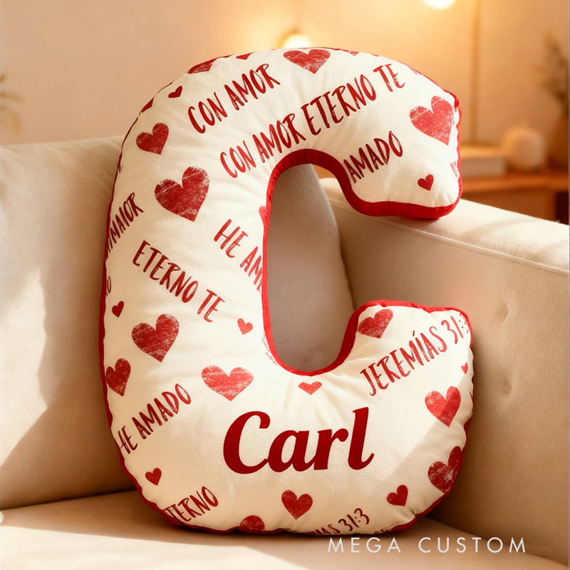 Personalized I Have Loved You with an Everlasting Love Letter Pillow with Custom Name Home Decor Valentine's Day Gift Bible Verse Graphic 3D Print