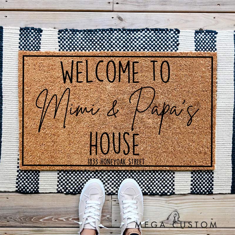 Personalized Welcome Doormat Custom Coir Mat With Family Name Indoor Outdoor Rug Perfect Housewarming New Home Gift 
