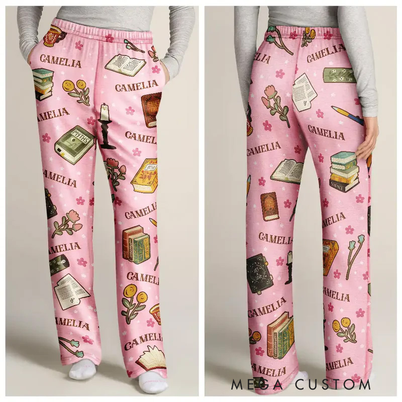 Personalized Book Pajamas Pants Book Lover Sleep Pants for Book Lover Bookish Bookworm Librarian Christmas Gifts