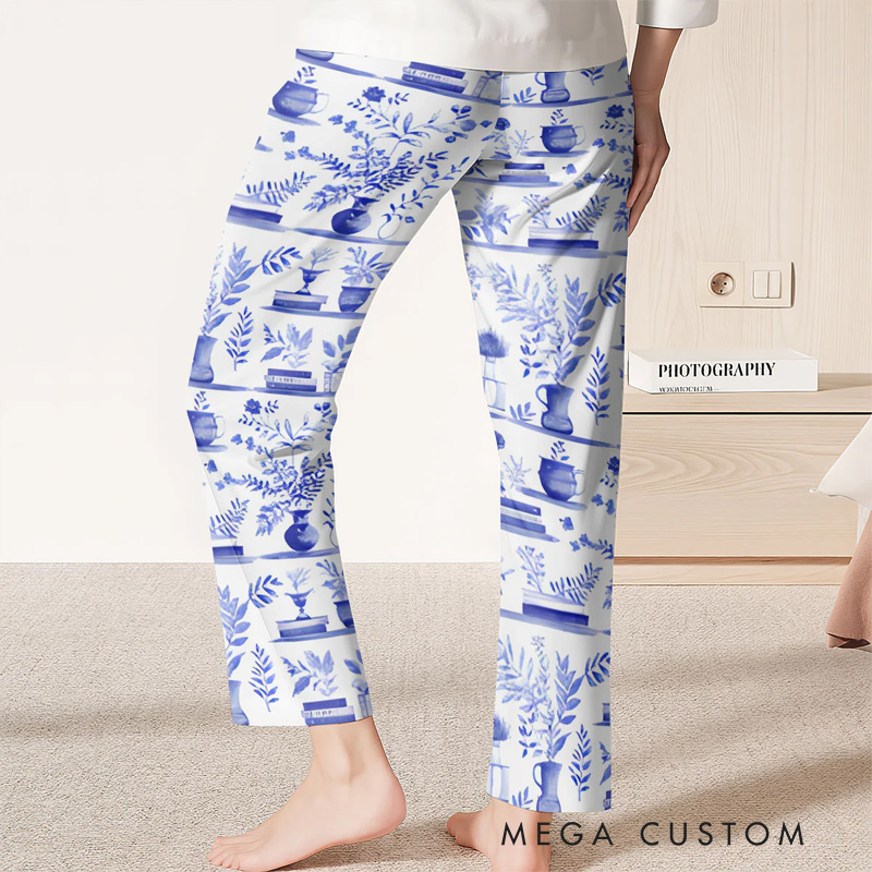 Personalized Just a Girl Who Loves Books Pajamas Pants Book Lover Sleep Pants for Book Lover Bookish Bookworm Librarian Christmas Gifts