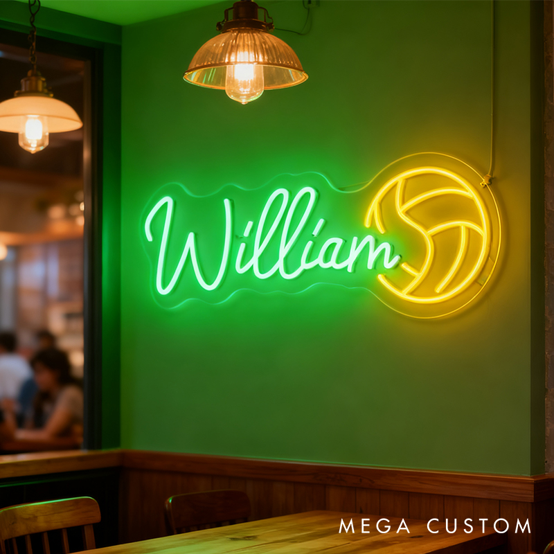 Personalized Volleyball Neon Sign with Custom Name for Volleyball Enthusiasts and Game Rooms