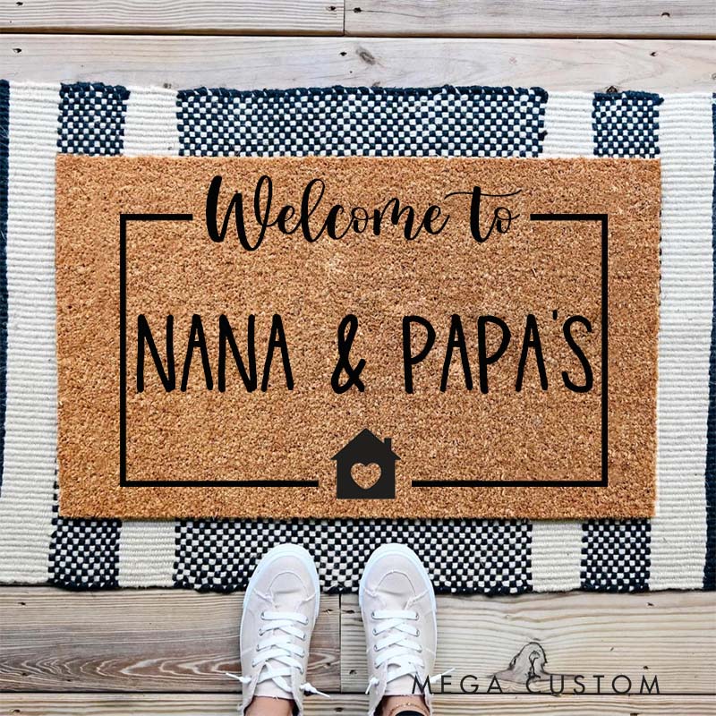Personalized Welcome To Home Doormat Custom Name Design Durable Coir Rug Decorative Accent For Entryways Porches Or Thoughtful Housewarming Gifts