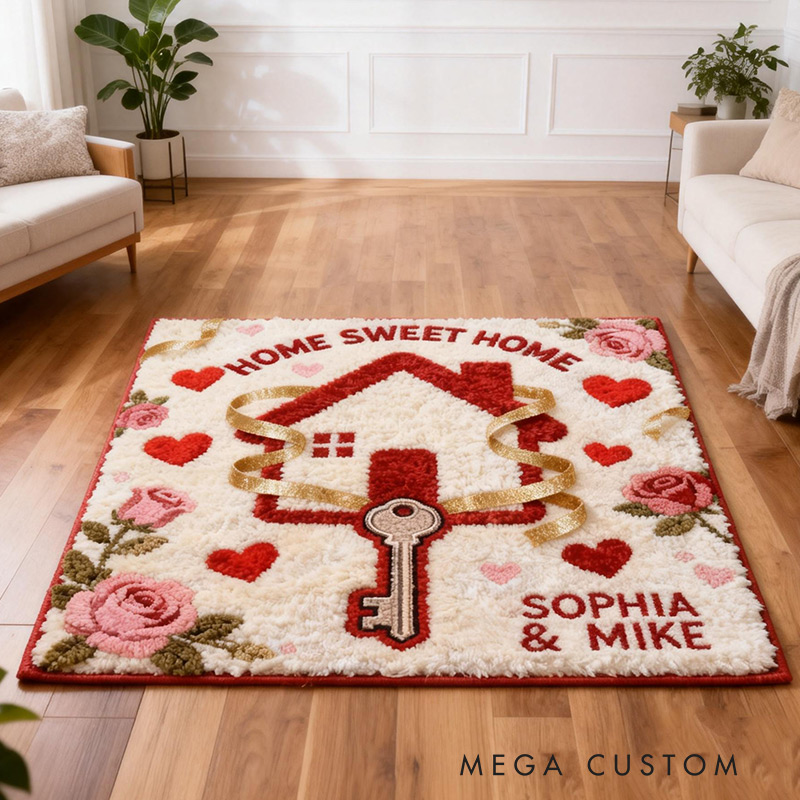 Personalized Home Sweet Home Doormat Custom Name Rug for Couples New Home Gifts Valentine's Day Gifts