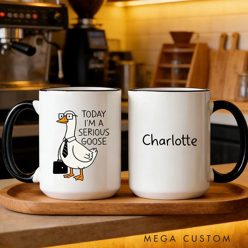 Personalized Coworker Mug Funny Geek Nerd Gift Office Humor Gift Custom Name Coffee Mug Serious Goose Mug