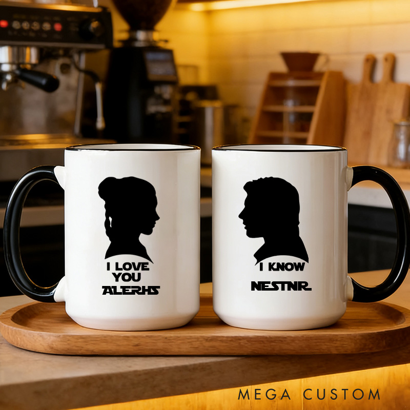 Personalized Silhouette Love Quote Mugs Funny Geek Couple Mug Geek Nerd Valentine's Day Gift