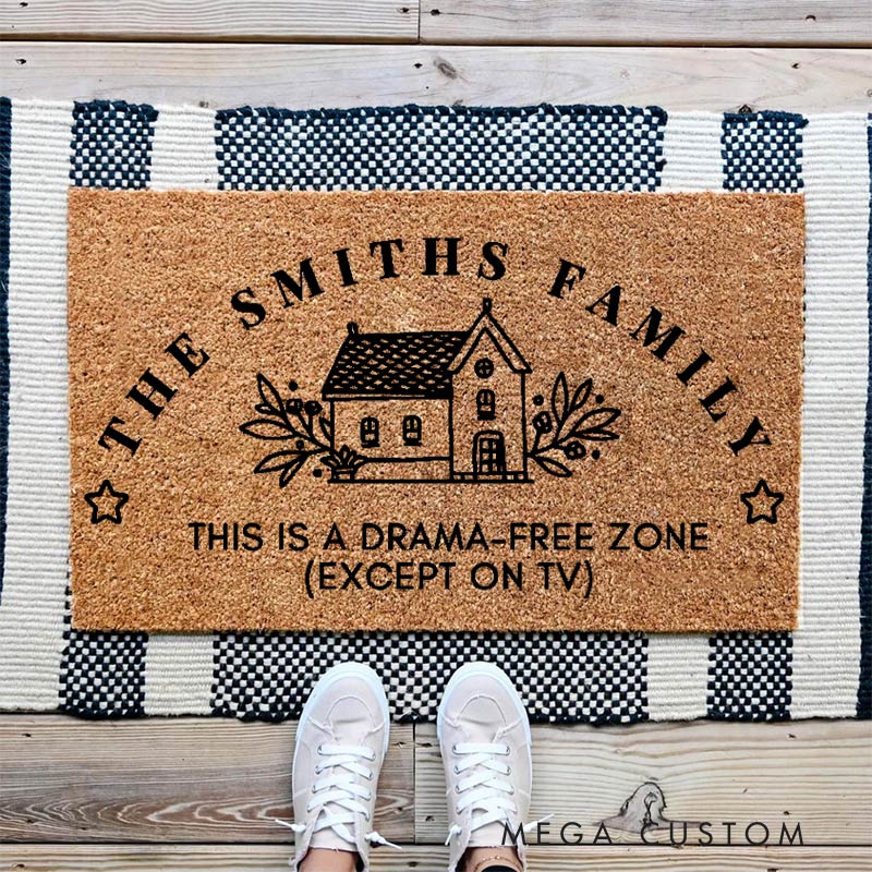 Personalized Welcome Doormat Outdoor Indoor Mat Custom Coir Mat with Family Name for Couple Housewarming Gift 