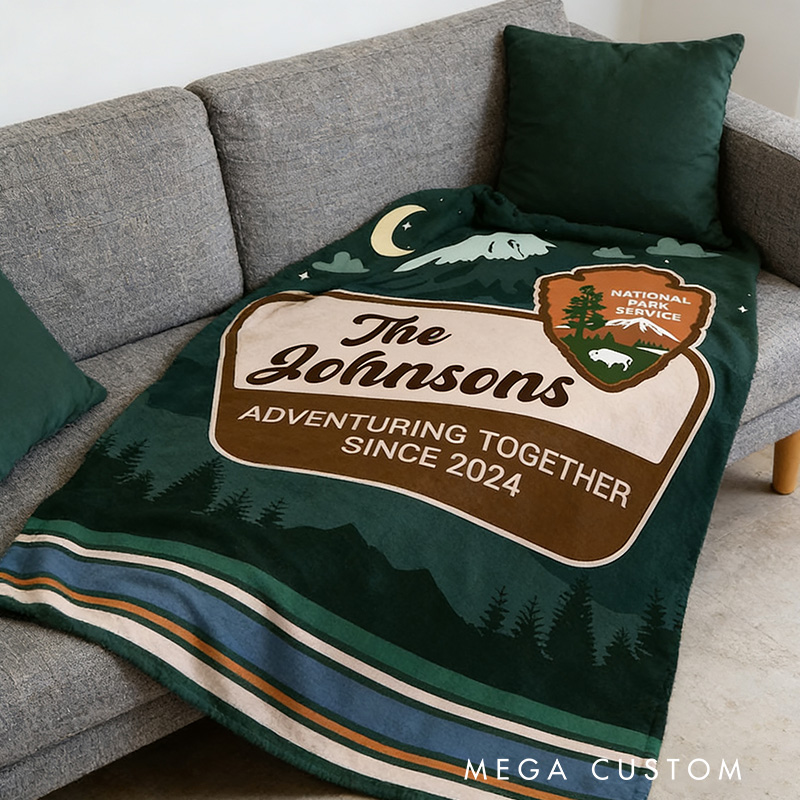 Personalized National Park Blanket Adventure Couple Anniversary Gift Custom Rv Camping Throw Family Name Throw Blanket Nature Lover Gift