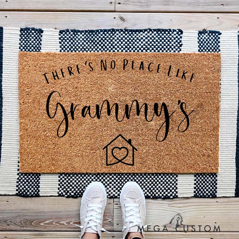 Personalized Grammy’s Doormat There's No Place Like Nonna Custom Welcome Mat Nona Housewarming Grandma New House Gift Grandparent Gifts
