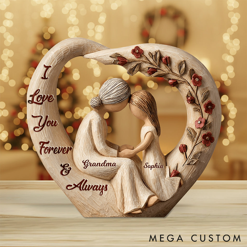 Personalized the Love Between Grandma And Granddaughter is Forever Acrylic Plaque Gift for Grandma