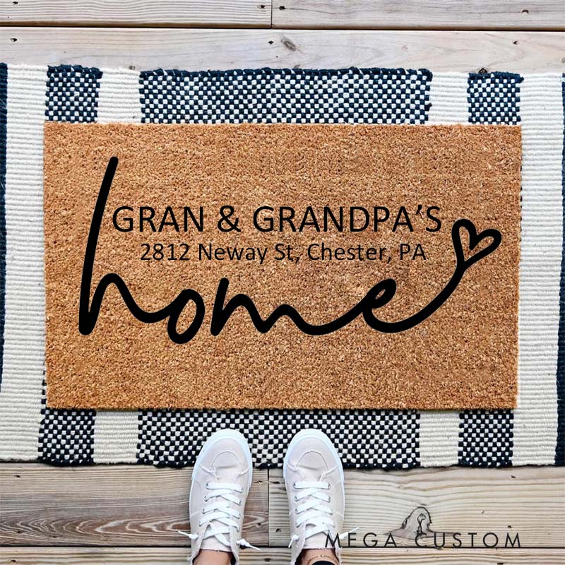Personalized Home Doormat Custom GRAN & GRANDPA’S Doormat Durable Coir Rug Decorative Accent For Entryways Porches Housewarming Or Holiday Gifts