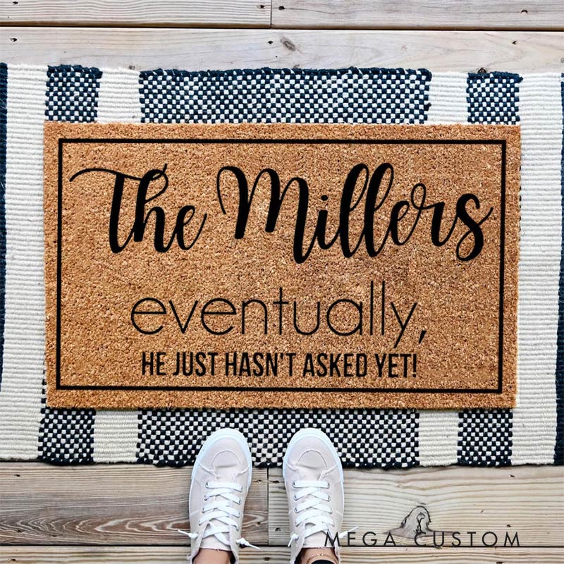 Personalized Welcome Doormat Custom Funny Mat with Name for Couple Valentine's Day Gifts Housewarming Gift