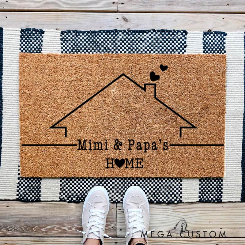 Personalized Welcome Doormat Custom Home Mat with Name for Grandparent Gifts Housewarming Gift