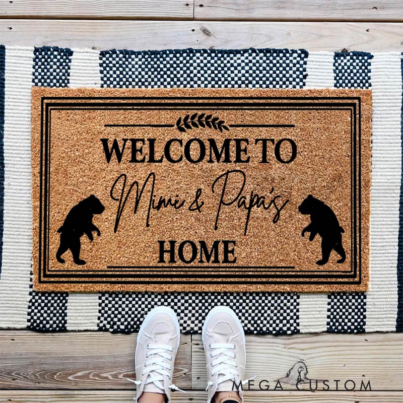 Personalized Welcome Doormat Custom Home Mat with Name for Grandparent Gifts Housewarming Gift