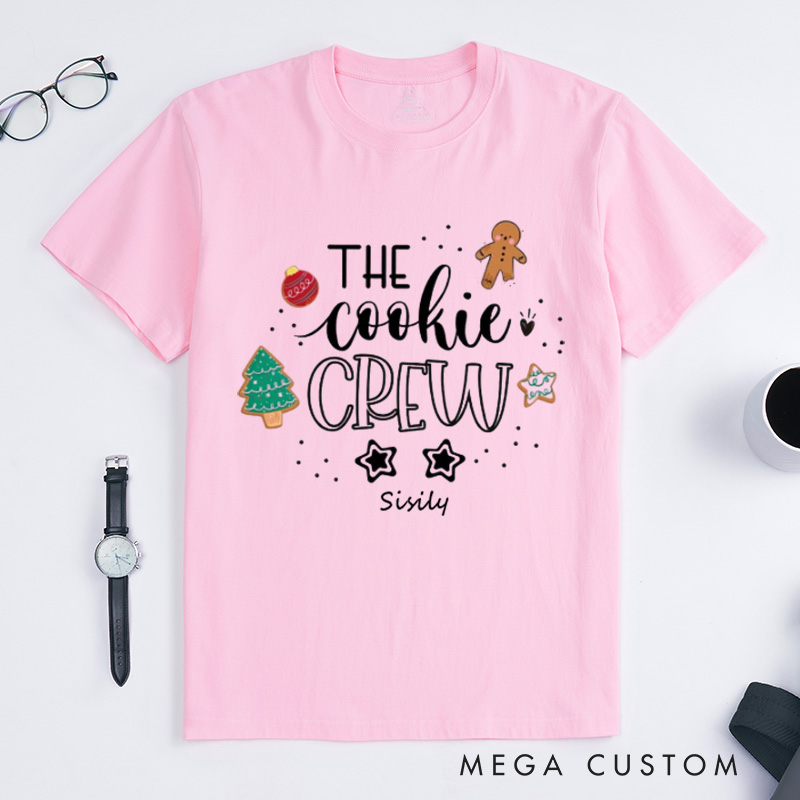 Personalized The Cookie Crew Classic T-Shirts Christmas Shirt Cookie Lover Cookie Shirts Christmas Baking Shirt Cookie Baking Crew Matching Family Shirts