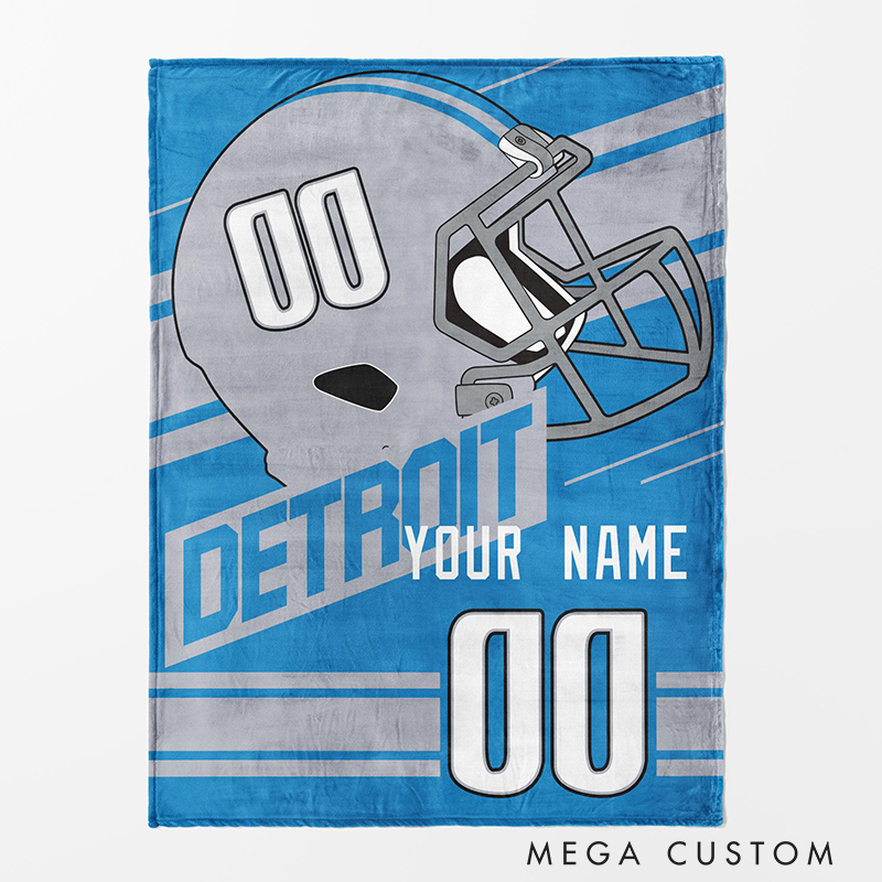 Personalized Football Team Blanket with Custom Name and Number