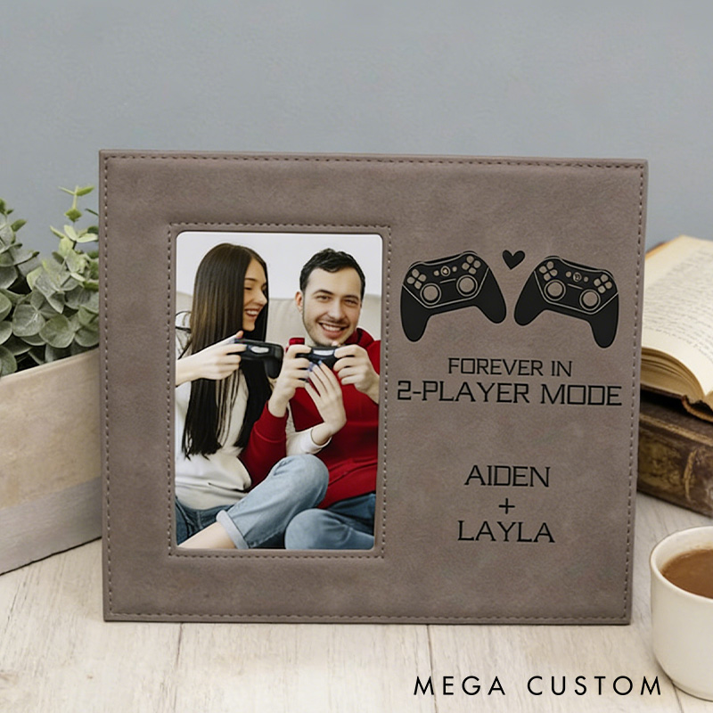 Personalised Gamer Couple Picture Frame Couple Gaming Gift Custom Gift for Boyfriend Forever in Two Player Mode Gamer Gift Gamer Wedding Gift