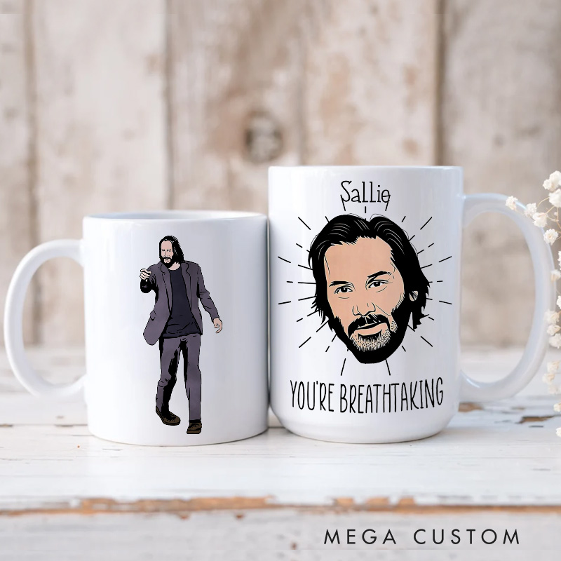 Personalized You're Breathtaking Movie Star Mug Hollywood Movie Lover Mug Funny Face Mug
