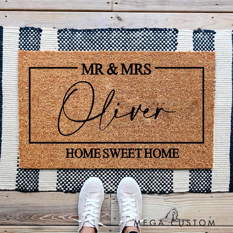 Personalized Doormat Mr And Mrs Gifts Mr And Mrs Personalized Doormat Family Surname Custom Mat Customized Welcome Doormat New Mat Gift