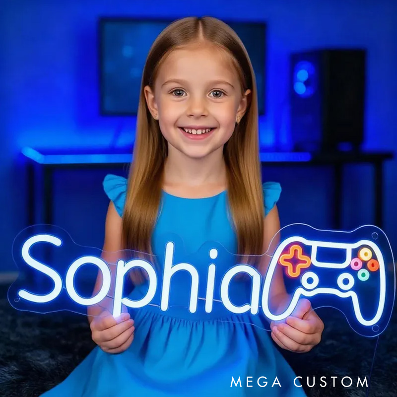 Personalised Custom Gamer Neon Sign Gamer Tag Sign Game Room Decor Wall Art Gaming LED Light Game Gift for Kid