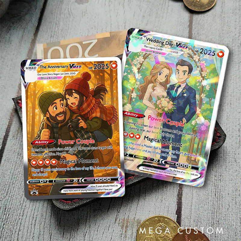 Personalized Funny Photo Anime Wedding Card Classic Game Card with Photo Card Game Collection for Game Lovers Birthday Gift for Kids Couple Family