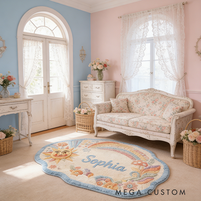 Personalized Colorful Cute Hippie Carpet Beautiful Hippie Custom Hippie Carpet Christmas Birthday Party Gift for Kids and Hippies