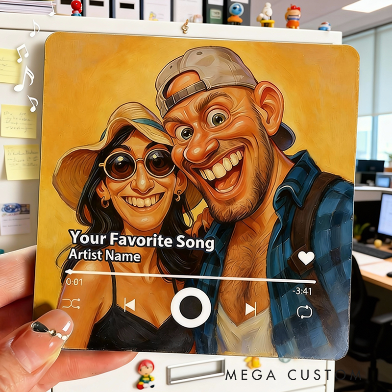 Personalized Photo Music Fridge Magnet That Can Play Songs Custom Anniversary Wedding Giftsa and Valentine's Day Gift