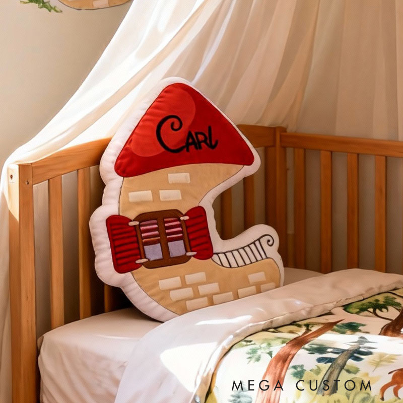 Personalized Cartoon House Letter Pillow Customizable with Your Name Fun Children's Gift