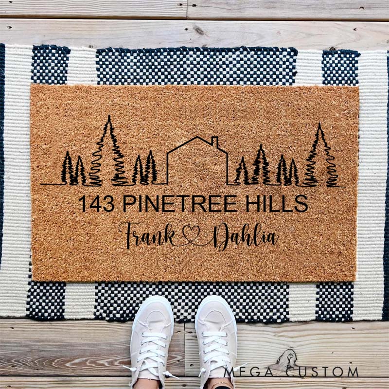 Personalized Doormat Name Custom Welcome Mat Durable Coir Rug for Entryway Decor Wedding Gift Housewarming Gifts New Home Gift for Couple
