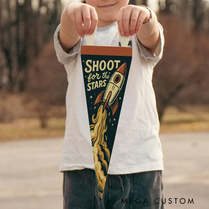 Personalized Felt Pennant Space Theme Kids Room Wall Decor Inspirational Kid Banner Handmade Playroom Sign Motivational Gift for Kid