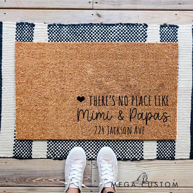Personalized Mimi & Papa Doormat Cozy Personalized Welcome Mat for Grandparents’ Home Custom Home Decor Personalized Doormat Custom Rug