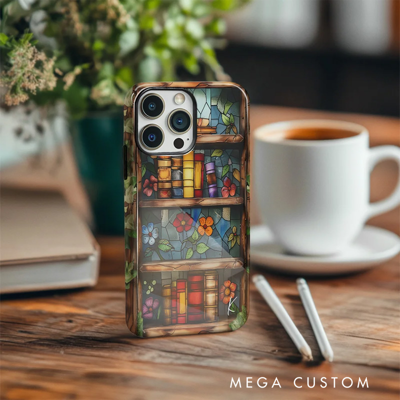 Personalized Floral Book Phone Case Book Lovers Phone Case with Initial or Name for Book Lovers Bookworms Readers Bookish